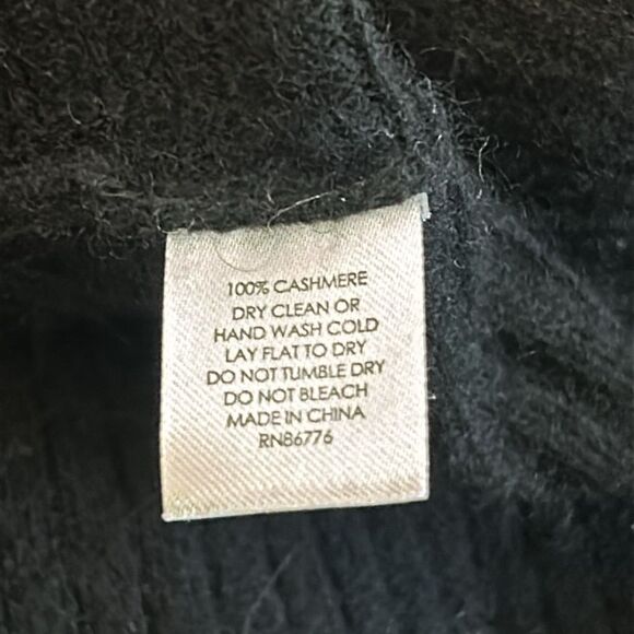 JโSociety NWT Black Cashmere Ribbed Mock Neck Sweater - Picture 6 of 6